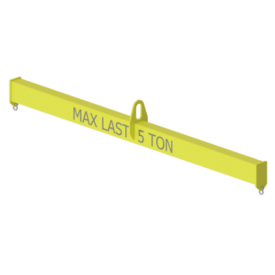 Low profile lifting beam for minimum head room.