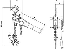 Scheme of the TURBO lever hoist