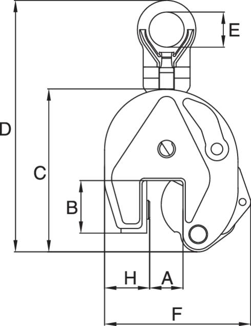 Schéma de la pince de levage vertical IPU10J