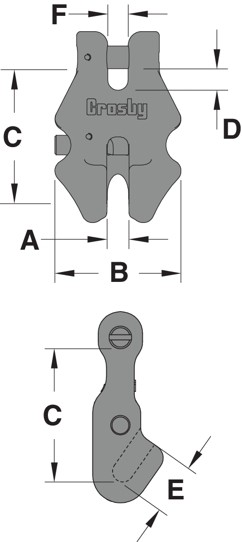 Crosby Chain shortener link S-1311N drawing