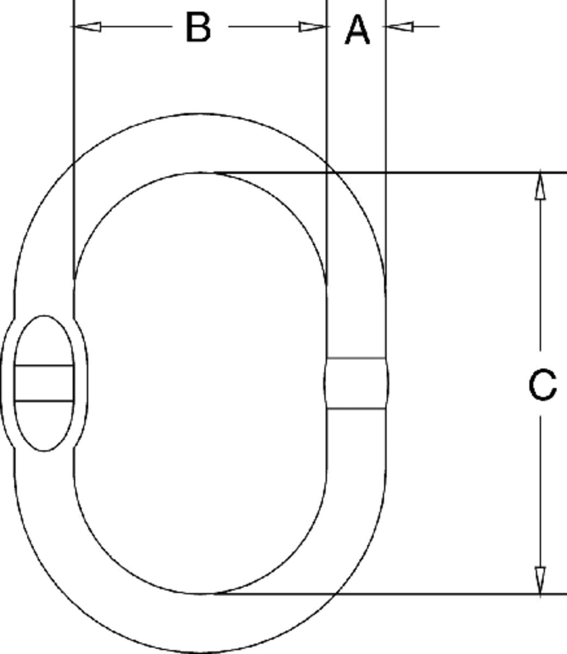 ANNEAUX OVALE SIMPLE CROSBY A344_DESSIN