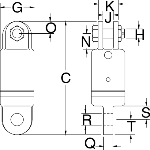 Crosby S-3 Jaw and Eye Swivel measurements