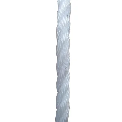 Corde De Polypropylène, Tressée En Losange, Blanche Et Rouge, 3/8 Po X 50 Pi
