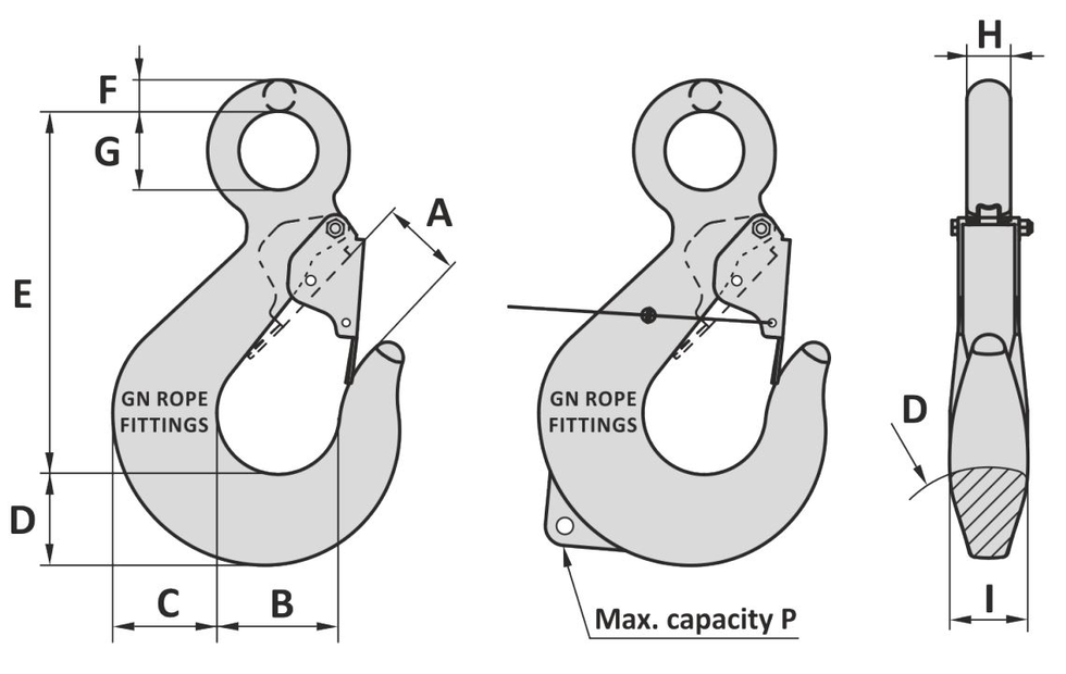 GN HK2S Eye Hook ROV Traction Levage