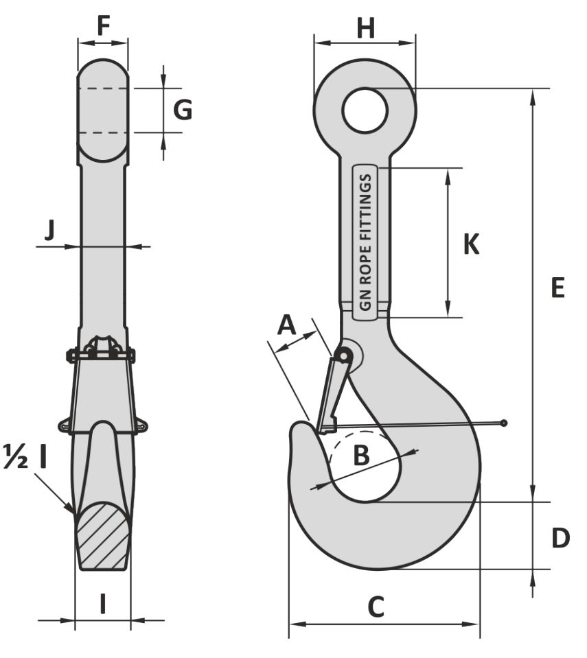 GN HK5 ROV Shank Hook Traction Levage