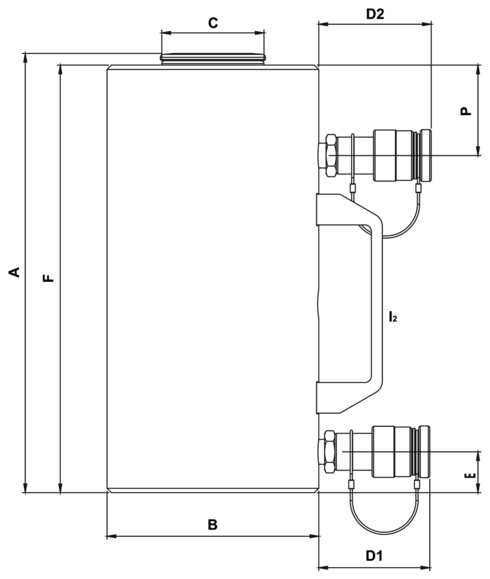 Schéma vérin hydraulique HAC H