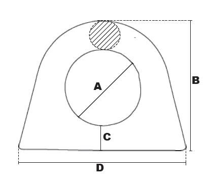 Schéma de l'anneau de levage à souder type H