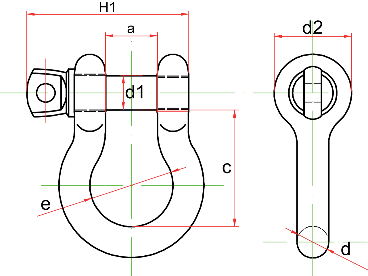 POWERTEX Shackle Blackline Traction Levage