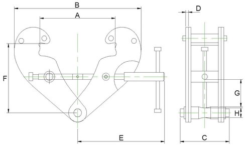 Schéma de la griffe d'ancrage Powertex PBC-S1