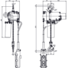 Dessin technique du palan électrique à chaîne BETA 230 V ELEPHANT