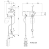 Dessin technique du palan électrique à chaîne Alpha 230 V monophasé ELEPHANT