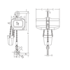 Dessin technique du palan électrique à chaîne ELEPHANT type FBH 400V 1t