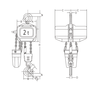 Dessin technique du palan électrique à chaîne ELEPHANT type FBH 400V 2t