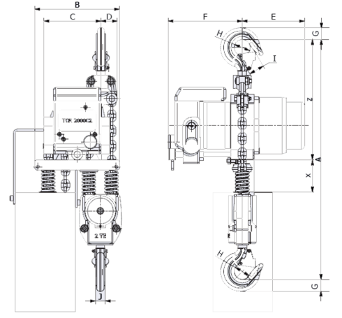 Appareil de levage palan schéma