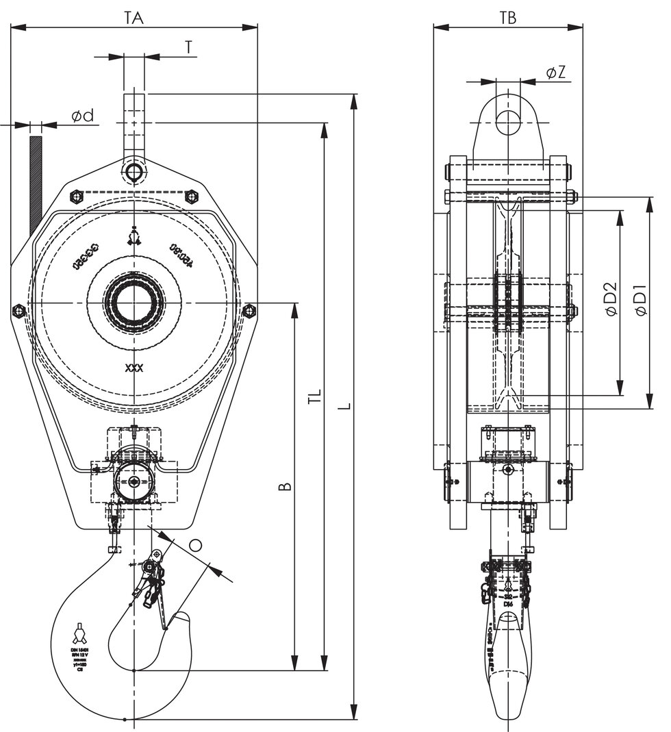 Standard Reeve Crane Blocks Ropeblock VM 1 Sheave | Traction Levage