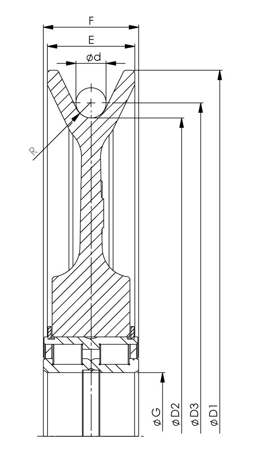 Cast steel Sheave with Cylindrical Roller Bearing | Traction Levage