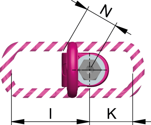 Dimensions de l'anneau de levage RUD VLBG-PLUS tige longue