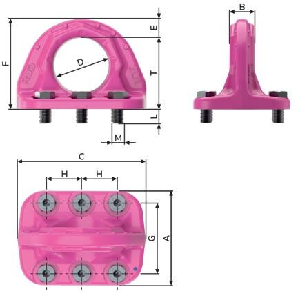 Dessin technique anneau de levage RUD B-ABA