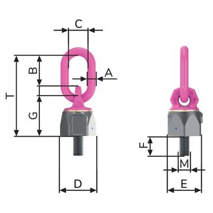 Dessin technique anneau de levage RUD VWBG-V