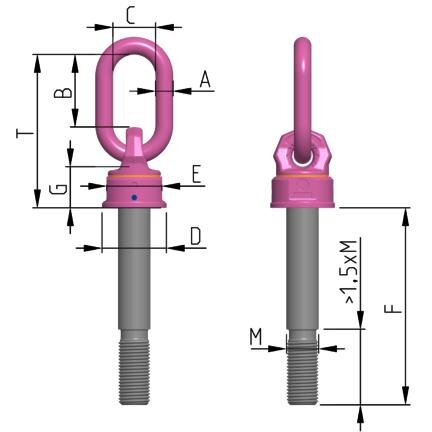 Lifting Eye RUD VWBG with variable length blueprint