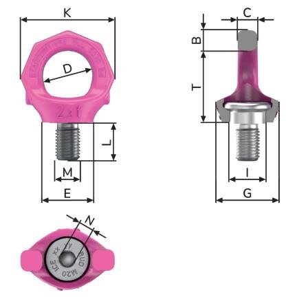 Dessin technique anneau de levage RUD VRS STARPOINT