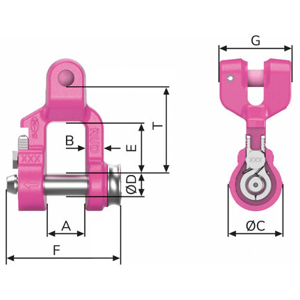 Dessin technique de la manille à chape RUD VIP CSS Fastlox