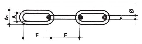 Drawing of the stainless steel chain DIN 763