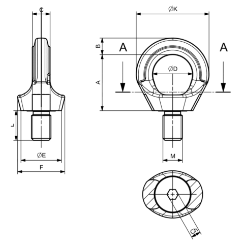 anneau de levage inox