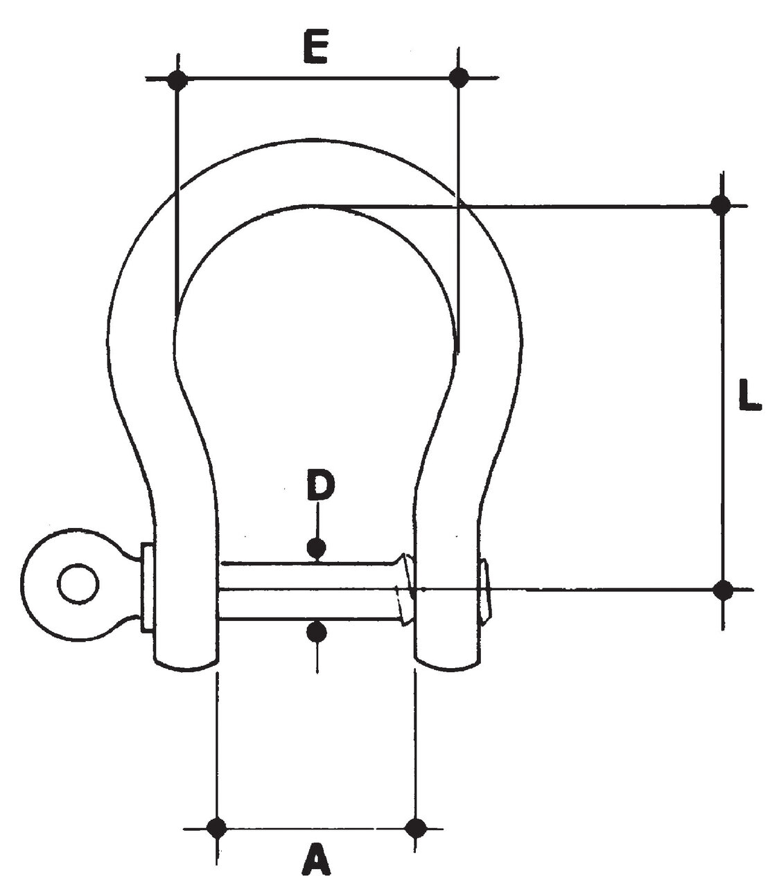 Manille lyre inox dimensions