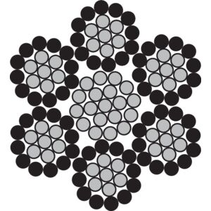 Steel Wire Rope 6x19M-WSC BLACK cross section