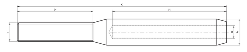 Dessin technique de la terminaison filetée à sertir Talurit® STTT-R