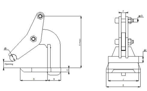 Lifting Plate Clamp TLH drawing