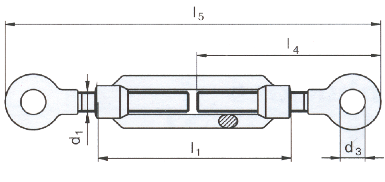 Turnbuckle DIN 1480 eye-eye