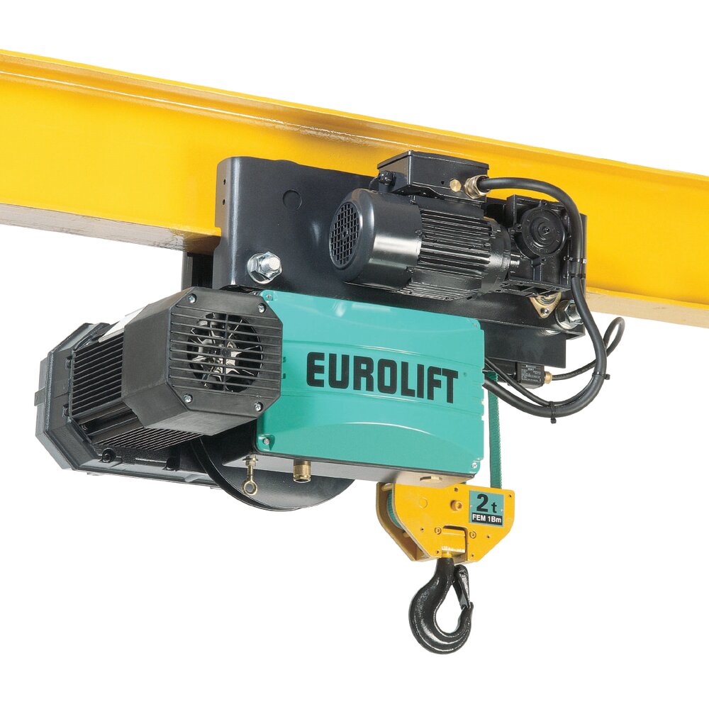 Palan électrique à sangle BH équipé d'un chariot monorail