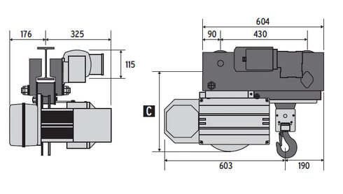 Dimensions du modèle BH2 (Les dimensions du modèle BH5 sont disponibles sur demande)