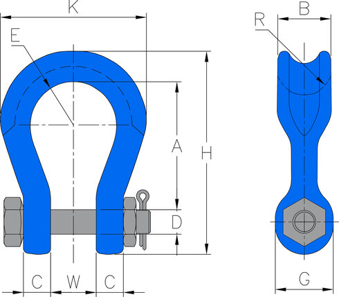 Dimensions manille wyde body Yoke