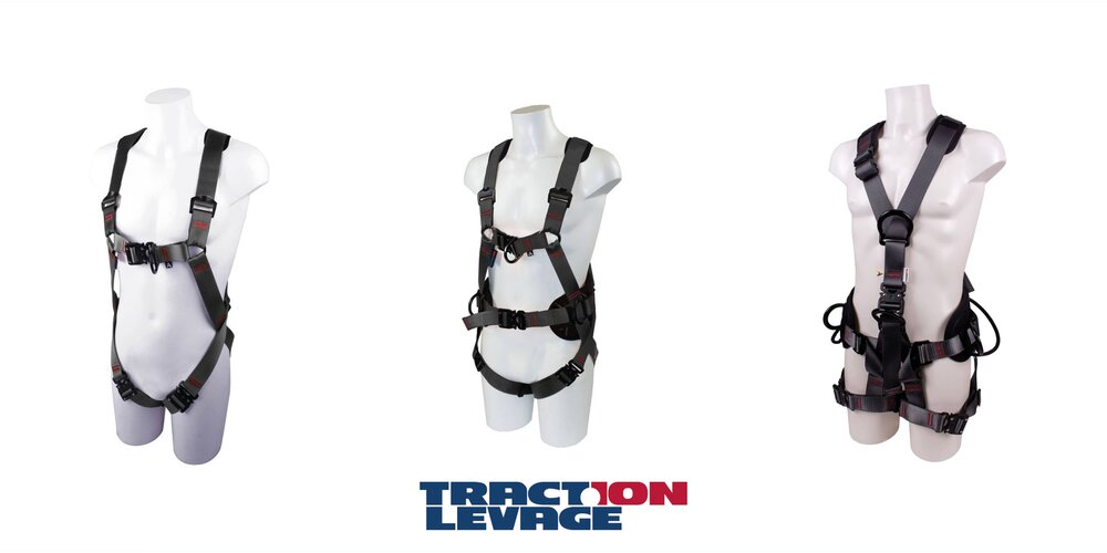 Fall arrest harness in recycled polyester