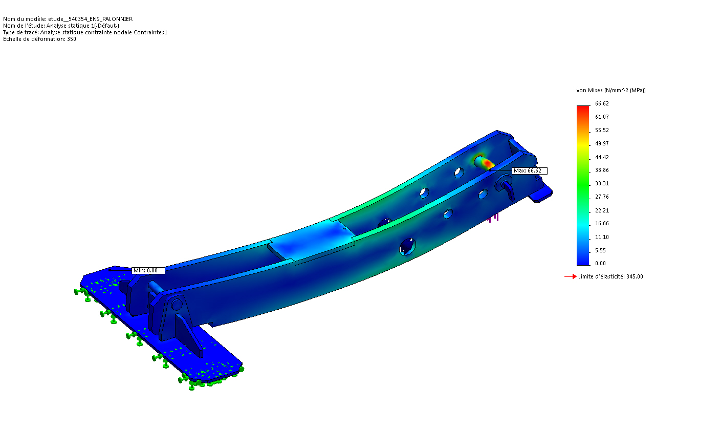 Drawing of a lifting beam of Traction Levage Drawing of a lifting beam of Traction Levage