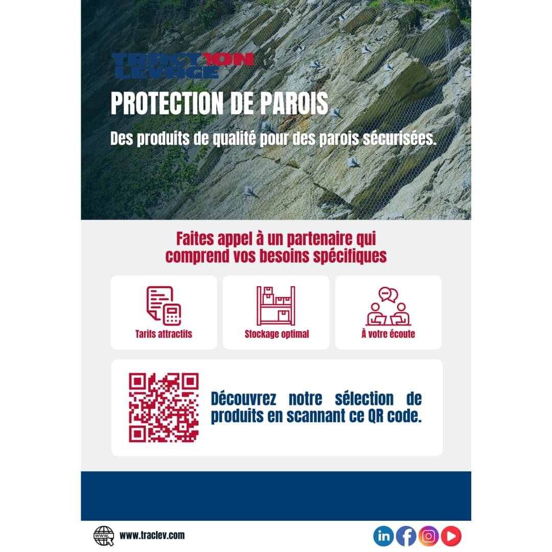 Flyer protection de parois rocheuses | © Traction Levage Flyer protection de parois rocheuses | © Traction Levage