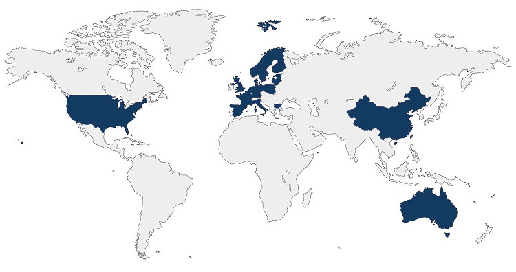 Carte du monde - nos localisations