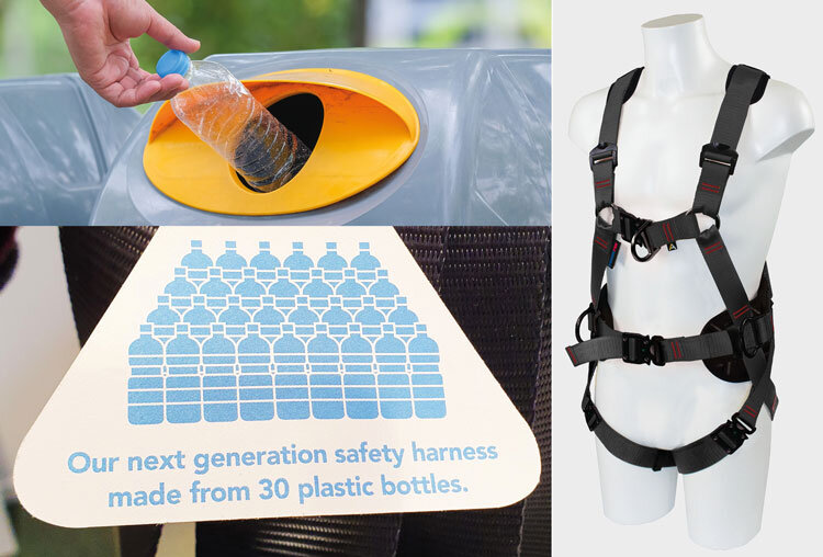 Harness partly made from recycled bottles