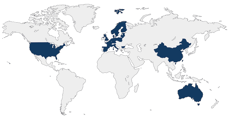 Carte du monde - nos localisations